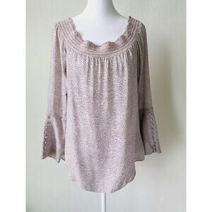 Derek Lam 10 Crosby Blouse Sz 8 Button Sleeve 100% Silk Whimsy‎ Cottagecore Pink